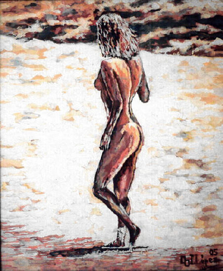 La bañista desnuda Oil Panel Nude Paintings