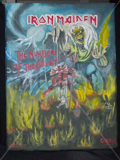 THE NUMBER OF THE BEAST   "iron maiden" Oil Canvas Others