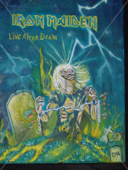 "LIVE AFTER DEATH"  iron maiden Oil Canvas Others