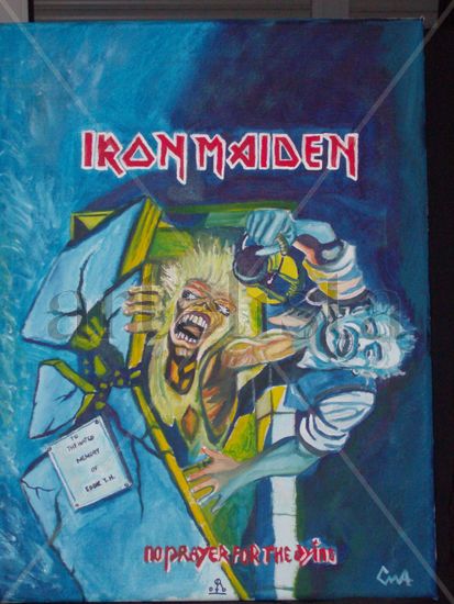 NO PRAYER FOR THE DYING  "iron maiden" Oil Canvas Others