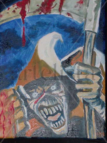 Eddie "The Death"  iron maiden Oil Canvas Others