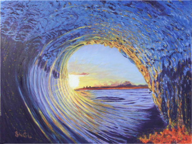 TÚNEL EN AMANECER 65X50 Oil Canvas Marine Painting