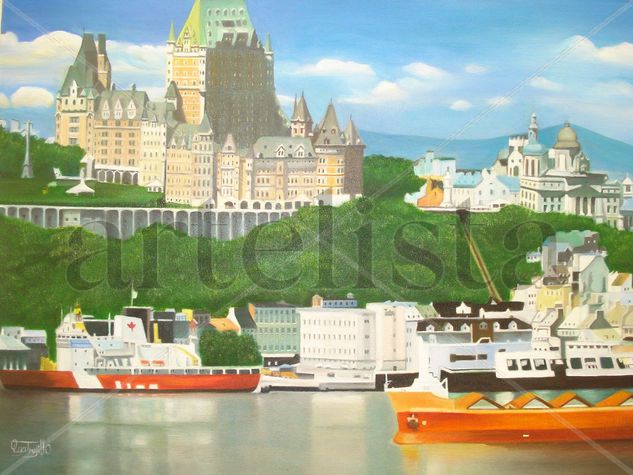 LA VILLE DE QUEBEC Oil Canvas Landscaping