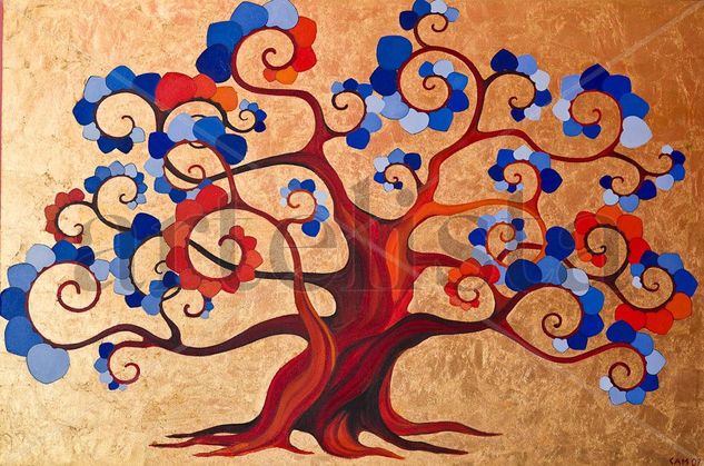 albero sull'oceano Oil Canvas Others