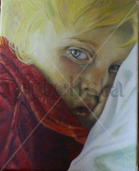 estudio rostro- niño Oil Canvas Portrait