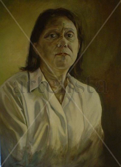 retrato de mi madre. Oil Canvas Portrait