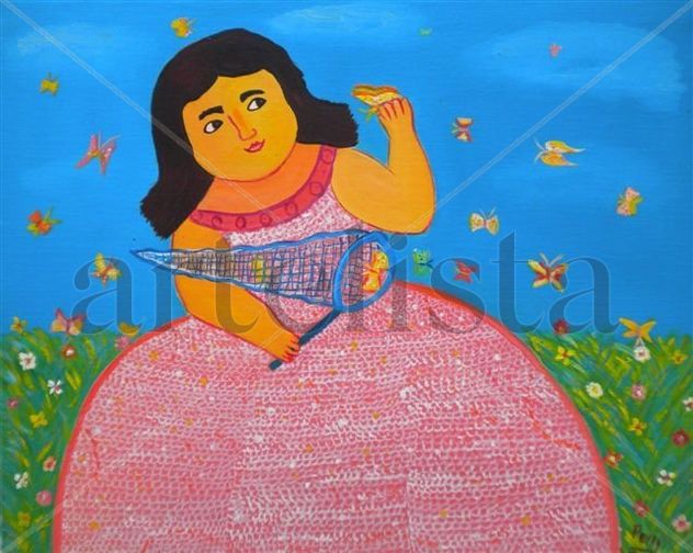 la muchacha y las mariposas