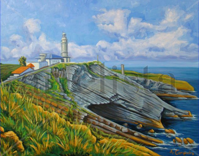 faro de cabo mayor Oil Canvas Marine Painting