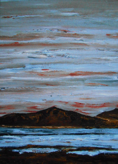 Atardecer en El Confital Óleo Lienzo Paisaje