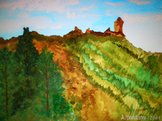 Roque Nublo II Watercolour Paper Landscaping