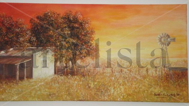 Paisaje de campo. Oil Canvas Landscaping