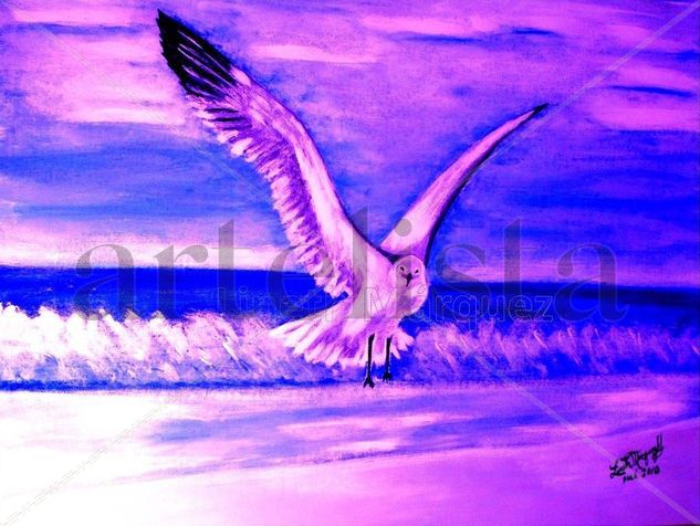 Gaviota en libertad Acrylic Canvas Landscaping