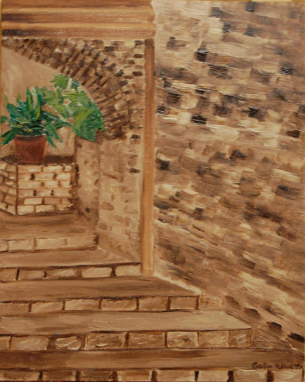 Calle de Angles. Oil Canvas Landscaping