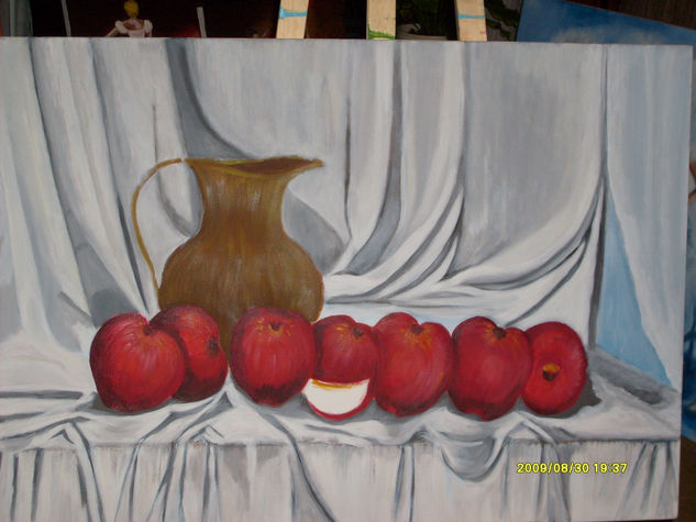 Manzanas y jarro 