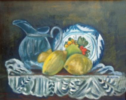 BODEGON AZUL Oil Canvas Still Life Paintings