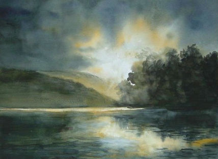 Anochecer en el lago