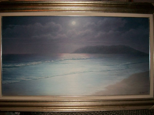 Mazatlán, Sinaloa. Oil Textile Marine Painting