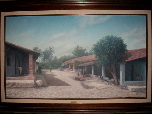 Xaltianguis,Guerrero. Oil Textile Marine Painting