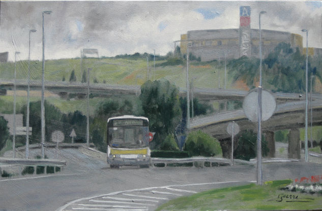 Rotonda en Getxo Oil Canvas Landscaping