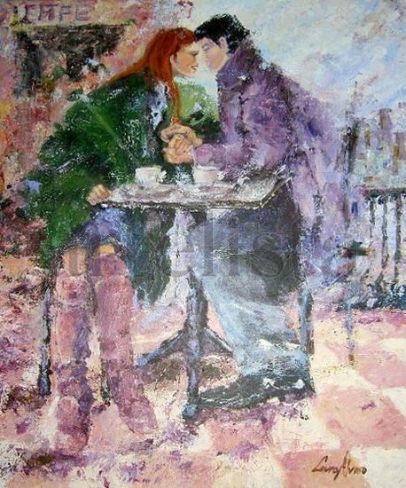 CAFE Acrylic Canvas Figure Painting