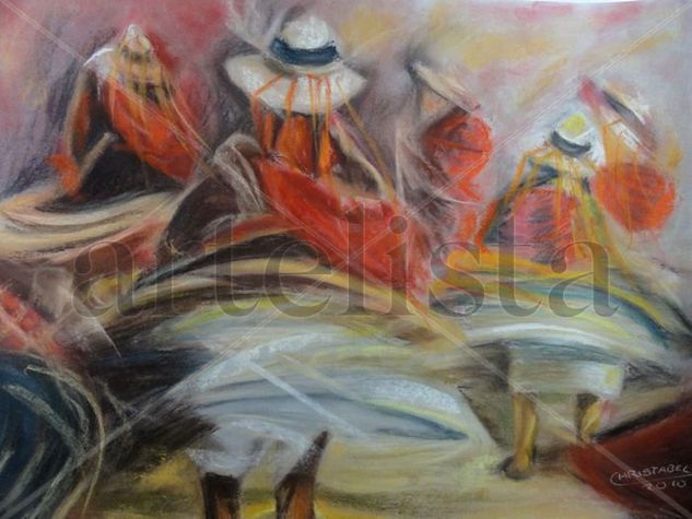 Tinkuy Pastel Card Figure Painting