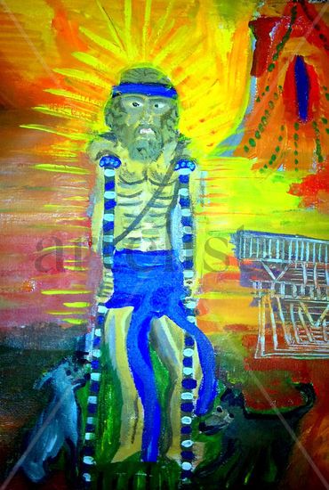 FIJACION  CON MI SANTO, SAN LAZARO Oil Canvas Portrait