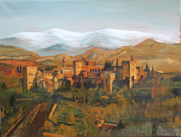 la alambra de granada Oil Canvas Landscaping