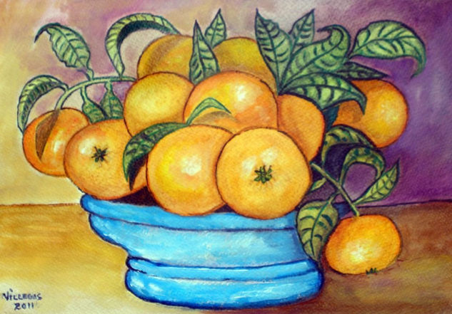 Bodegón con naranjas Acrylic Paper Still Life Paintings