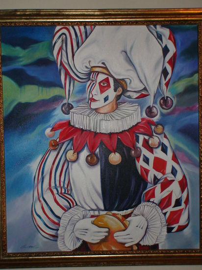 Arlequin Oil Canvas Figure Painting