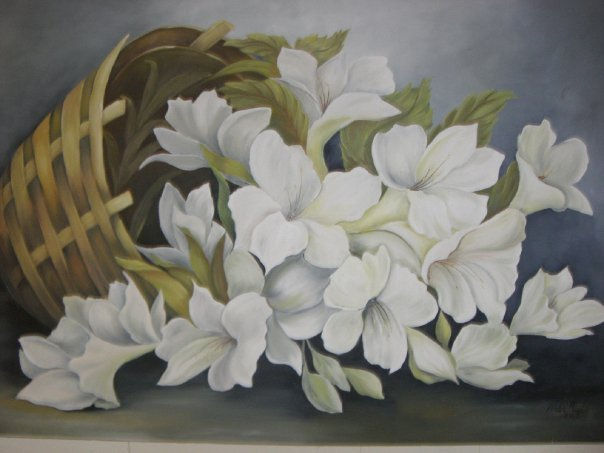 canasto con flores