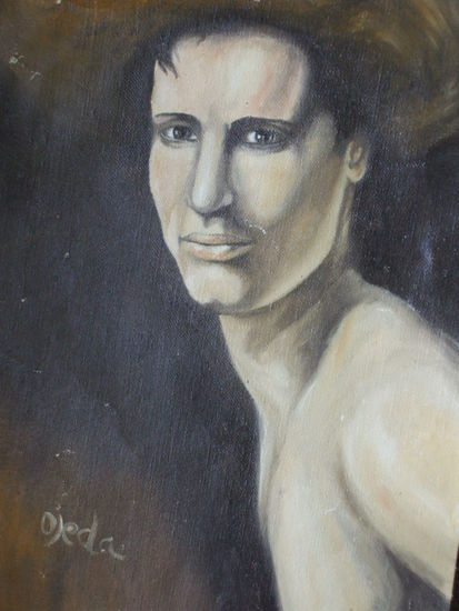 el hombre del sombrero Oil Canvas Portrait