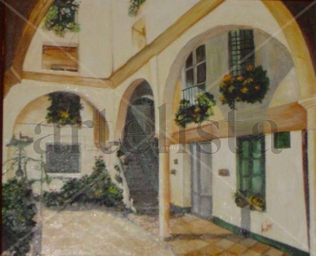 Patio de Cadiz Oil Canvas Landscaping