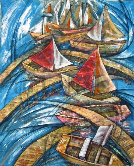 Dinámica marina. Others Canvas Marine Painting