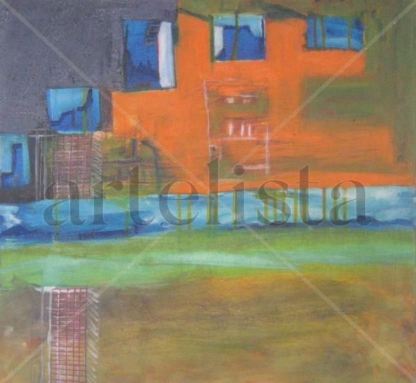 Ciudad en el aire Mixed media Canvas Landscaping