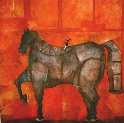 EL CABALLO DE OBREGON Mixed media Canvas