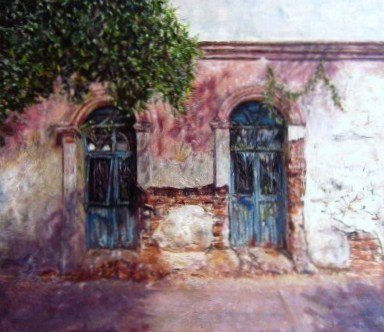 Ruinas en la ciudad Oil Canvas Landscaping