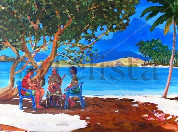 Trio de guitarras Acrylic Canvas Landscaping