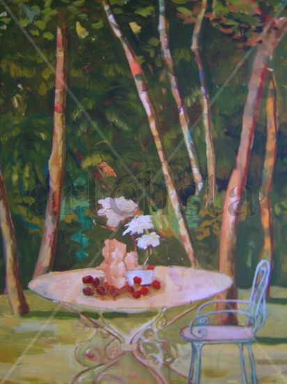 La mesa del jardín Acrylic Canvas Landscaping