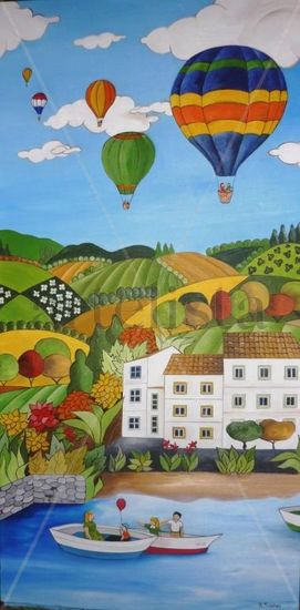 Globos Óleo Lienzo Paisaje