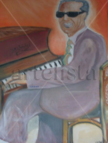 Ray Charles Oil Canvas Figure Painting