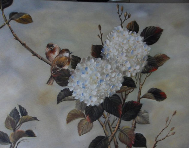 flor e pássaros