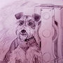 perro oyendo música