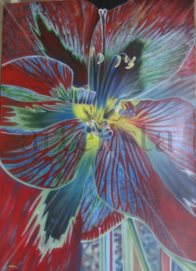 abstracion en rojo floral