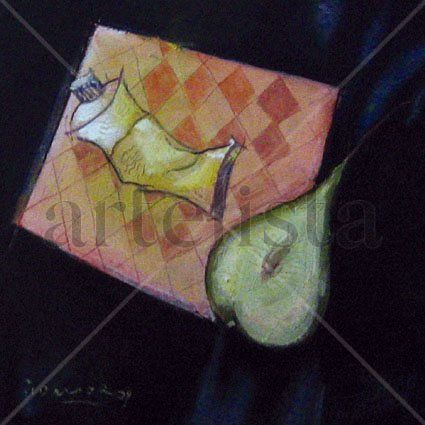 manzana y tubo Oil Canvas Still Life Paintings