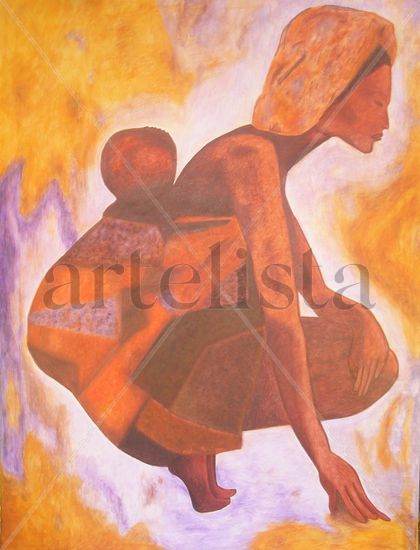 Maternidad Oil Canvas Figure Painting