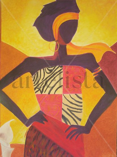 Africana Oil Canvas Figure Painting