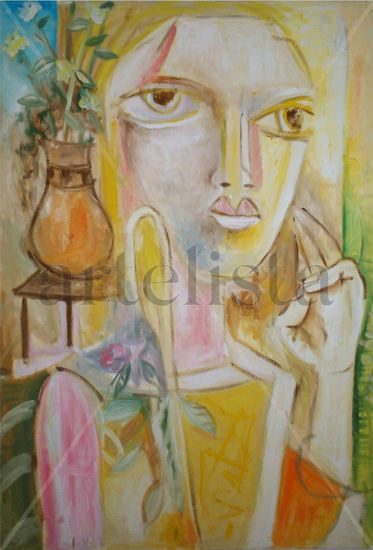 Jeune Oil Textile Figure Painting