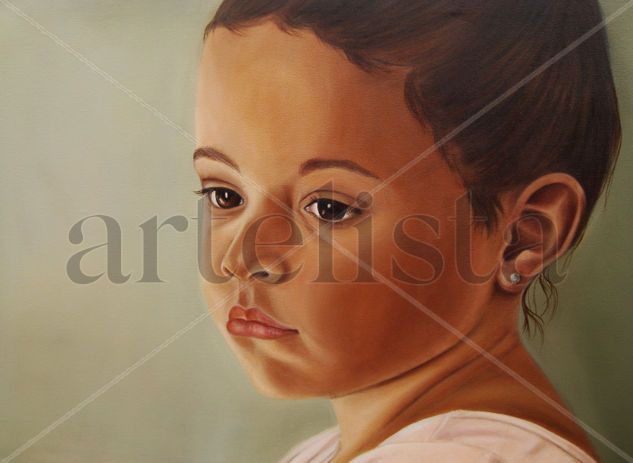 Mirada de bailarina Oil Canvas Portrait