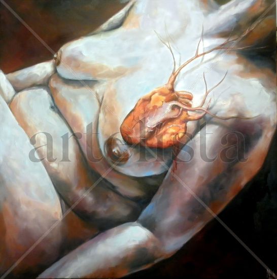 corazón abierto Oil Canvas Nude Paintings