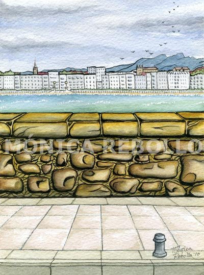 San Sebastián gris Watercolour Paper Landscaping